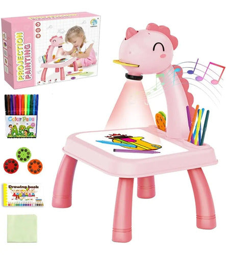 Mesa De Dibujo Con Proyector Led Luz Y Música Para Niños