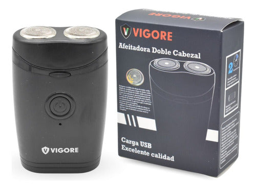 Afeitadora Recargable Vigore Doble Cabezal 5v