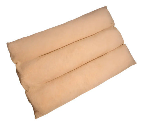 Cama Cucha Puff Grande Lavable Perro Gato Mascotas Dormir Beige Peludita