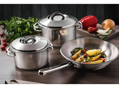 Sarten Tramontina Allegra 20cm Acero Inox 62666/200 Plateado