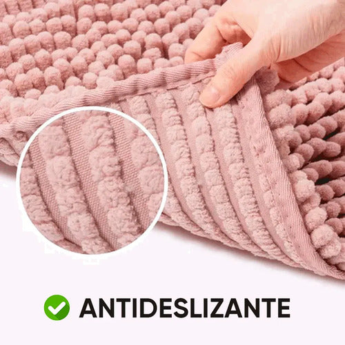 Alfombra De Chenilla Para Baño Gran Absorción Rosa