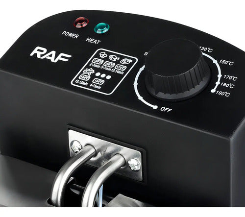 Freidora Eléctrica Raf R.5219 De 3.5l 2000w Fryer Negro 60hz Gris
