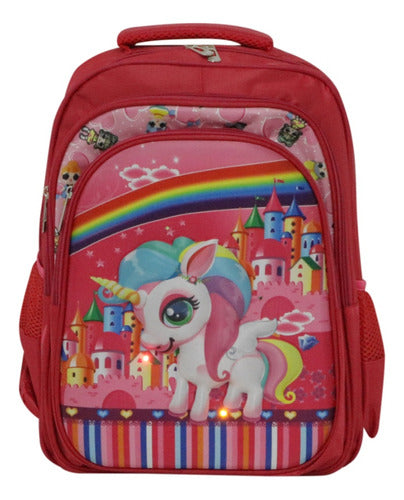 Mochila Infantil Con Relieve Y Luces 40 X 30 X 16 Cm