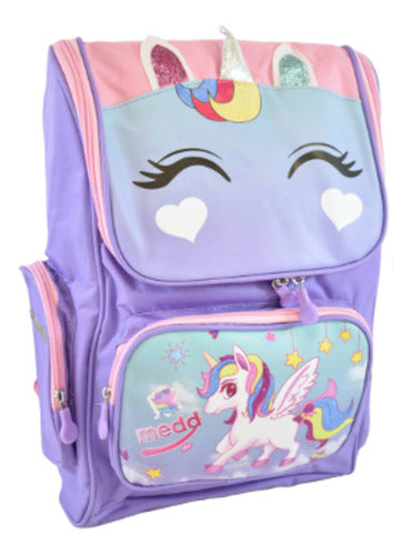 Mochila Escolar De Unicornio Rosa 16 Pulgadas 40x27x13cm.