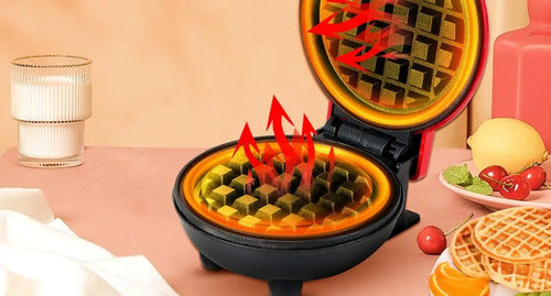 Mini Wafflera Eléctrica Antiadherente Portatil Redonda Verde