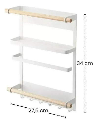 Estante Estanteria Organizador Magnetico Cocina Heladera Blanco