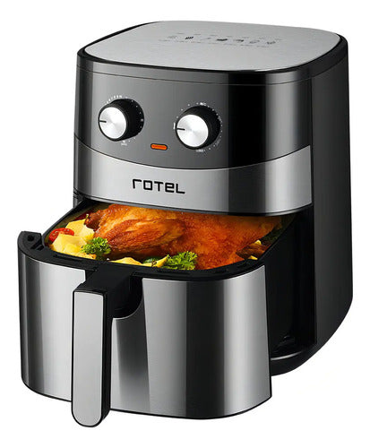 Freidora Sin Aceite 6l Eco Rotel 1500w Color Negro 72800