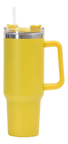 Vaso Termico Extra Grande Buffer 1.2l Doble Tapa + Bombilla