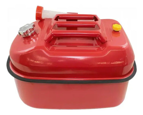 Bidon Metalico Nafta Combustible 20 L Tipo Nautico Lancha Rojo
