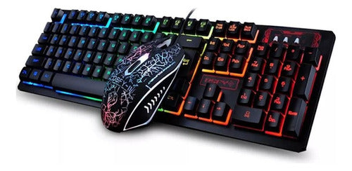 Kit Teclado + Raton Y Auriculares Gamer Iluminación Rgb Pc
