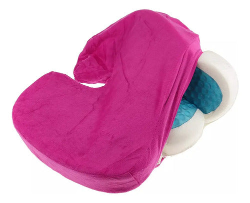 Almohadon Cojin Viscoelastico Lumbar Para Asiento Noobe Blanco/celeste No