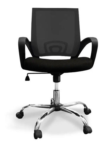 Silla De Oficina Doona X5 Negra Ergonómica Con Respaldo Negro Malla