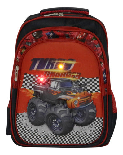 Mochila Infantil Con Relieve Y Luces 40 X 30 X 16 Cm