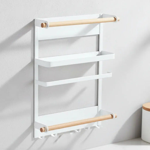 Estante Estanteria Organizador Magnetico Cocina Heladera Blanco
