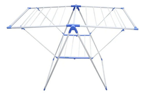 Tendedero Para Ropa De Pie Plegable Tender Acero Inoxidable Color Blanco