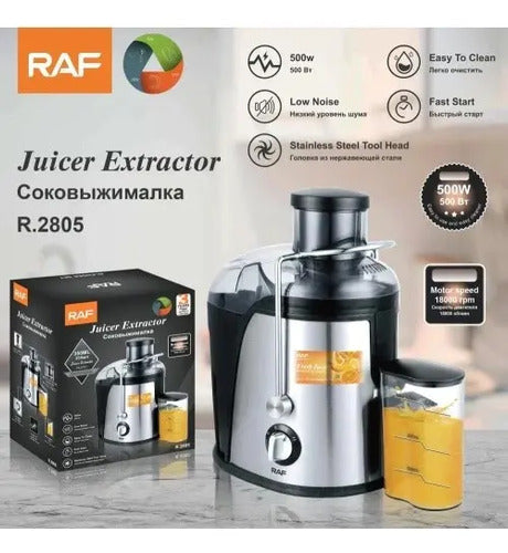 Juguera Extractor De Jugo Natural Acero Inoxidable Negro
