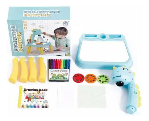 Mesa De Dibujo Con Proyector Led Luz Y Música Para Niños