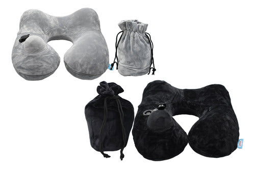 Almohada De Viaje Inflable En Funda 25x25x10cm