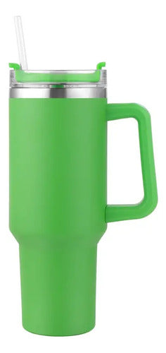 Vaso Termico Extra Grande Buffer 1.2l Doble Tapa + Bombilla