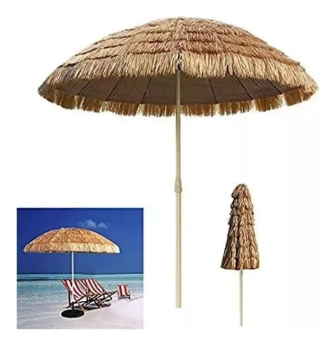 Sombrilla Grande Estilo Hawaiana 1 Mt Ideal Piscina-jardín Disponible Hawaiana