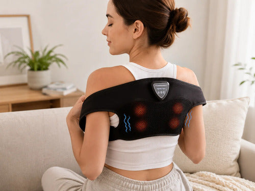 Masajeador Térmico Corporal Cuello Espalda Rodilla Usb Negro