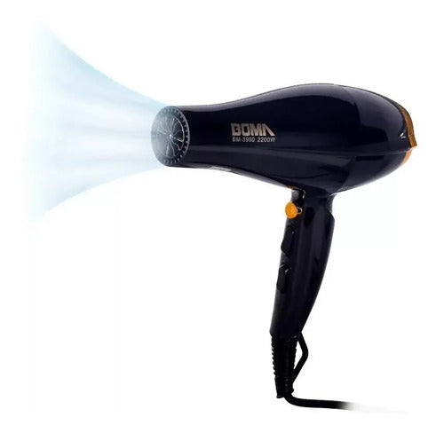 Secador Pelo Profesional 2200w Frio Calor 2 Velocidades Negro