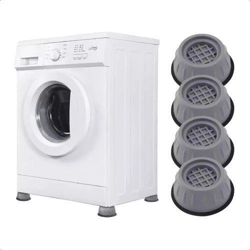 Soportes De Goma Antivibración Para Lavarropas Y Secarropas Gris