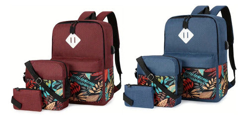 Mochila Power Bank Con Morral Y Bolsito 16 Pulgadas