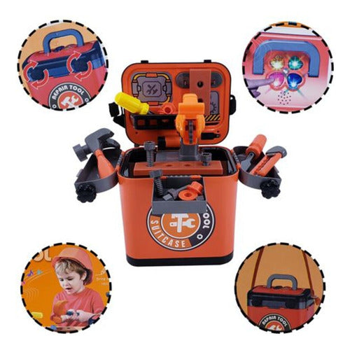 Carro De Herramientas Con Sonido En Caja Niño 19 Piezas