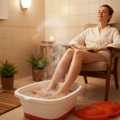 Masajeador De Pies Electrico Spa Burbujas Hidromasaje Blanco