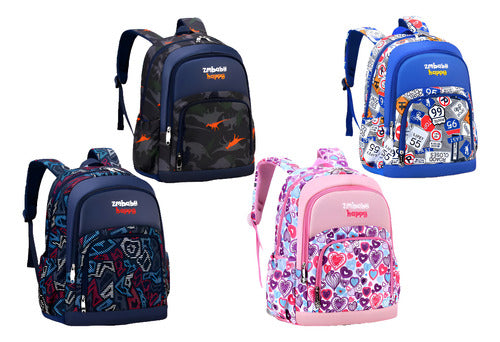 Mochila Escolar Con Estampa 40x34x10cm