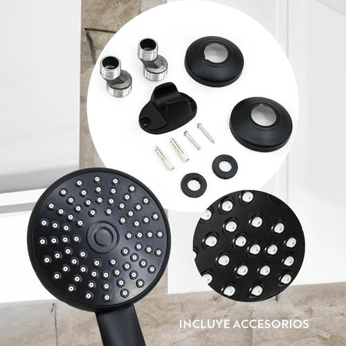 Monocomando Ducha Sin Trans Negro Frio Caliente