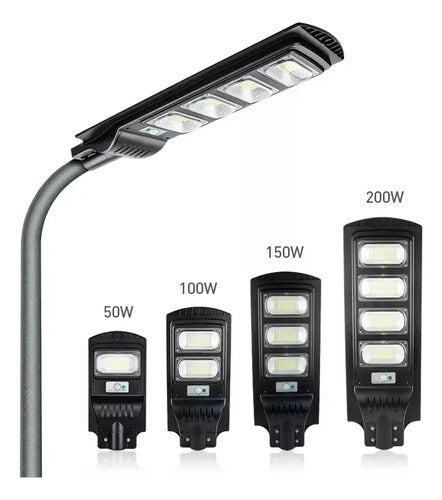 Foco Solar Led 200w Control Soporte Sensor Japón