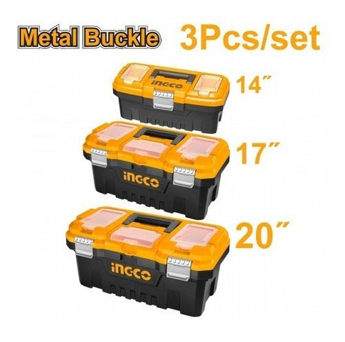 Kit X 3 Cajas Herramientas 14 17 20 Broche Metal