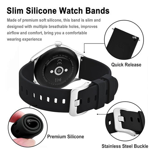 Malla Reloj Silicona Lw11 Hebilla Metalica