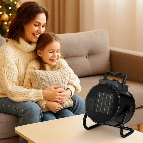Cañón De Aire Caliente Rotel 1000w-2000w Frío/calor 2 Niveles Negro