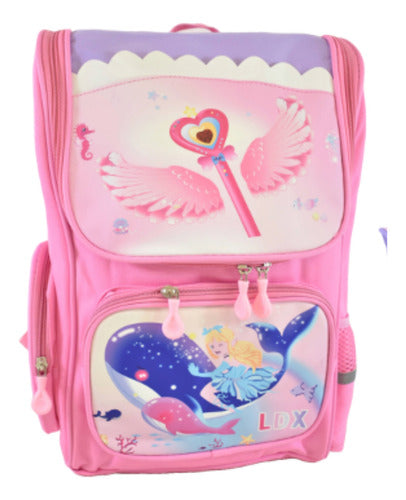 Mochila Escolar De Unicornio Rosa 16 Pulgadas 40x27x13cm.