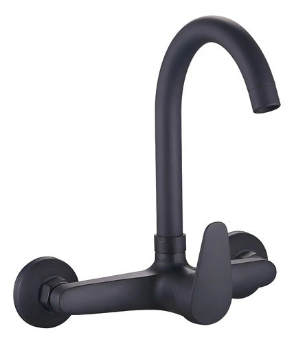 Goldex Monocomando Cocina De Pared 20cm 8'' Negro Mate Negro Mate