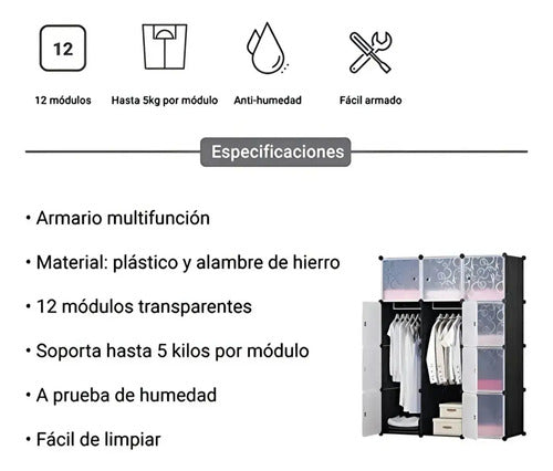 Organizador Armario Portátil Zapatero Puertas Multifuncional