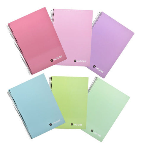 Cuadernolas De Tapa Dura Vigore 96 Hojas X6 Diseño Liso