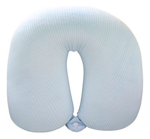 Almohada De Viaje Celeste Con Relleno De Microesferas 29x29