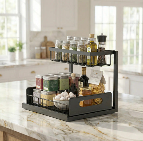 Organizador Deslizante Multiuso 2 Niveles Cocina Baño
