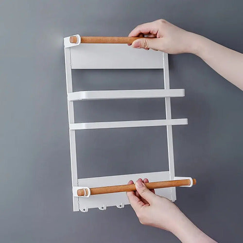 Estante Estanteria Organizador Magnetico Cocina Heladera Blanco