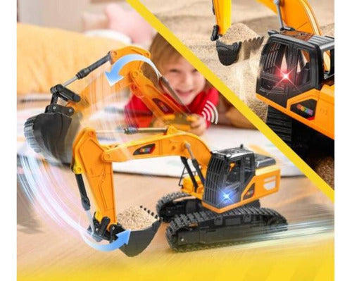 Retroexcavadora Con Luz Sonido Y Efecto Humo Juguete