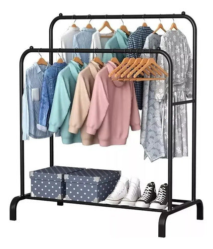 Perchero Doble Metal Organización Ropa Excelente Calidad
