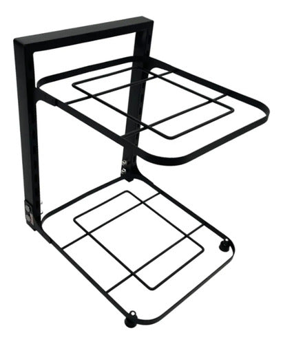Organizador De Ollas 2 Estantes Metalico Cocina Multiuso Negro