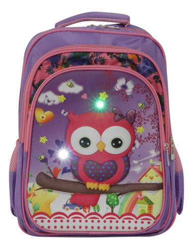 Mochila Infantil Con Relieve Y Luces 40 X 30 X 16 Cm