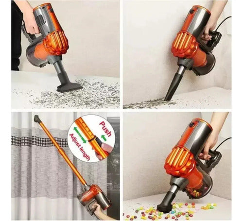 Aspiradora Vertical De Mano Muy Potente Gran Capacidad Naranja