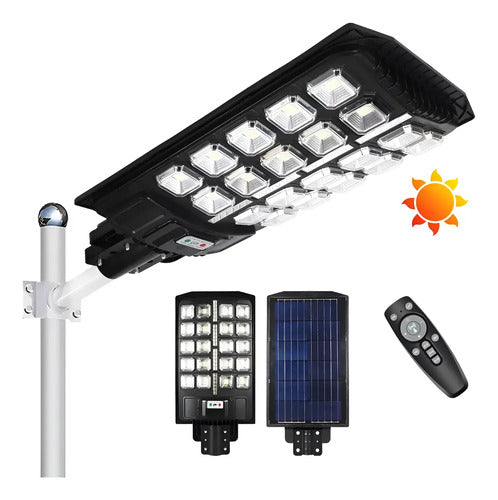 Foco Solar 400 W Exterior Jardín Luz Cálida Led Blanco Cálido