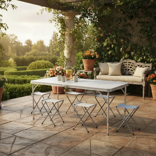 Mesa Plegable Camping Aire Libre 120x60x55cm